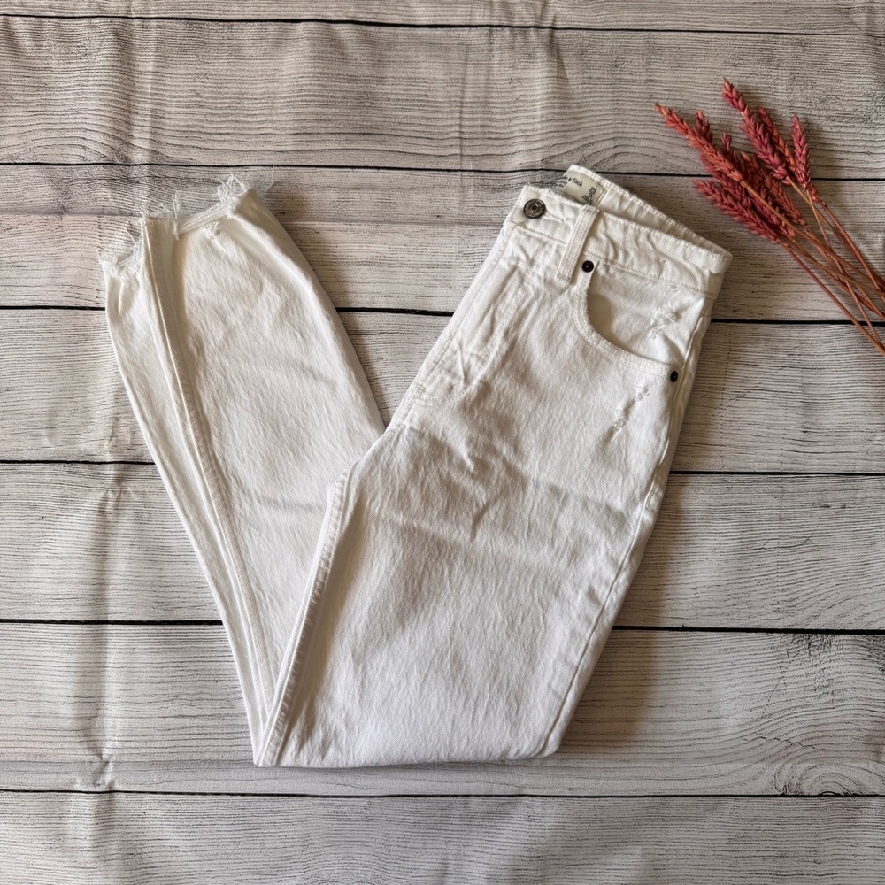 Abercrombie & Fitch Women's Straight Leg White Jeans